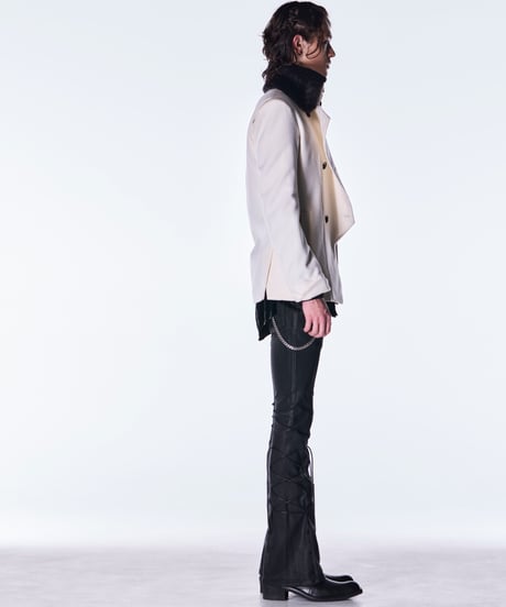 Beaver Fur Napoleon Jacket -White