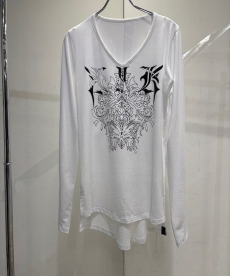 BEATENJIKU V-Neck-T-Shirt-White