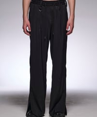 Suede Satin Slit Zipp Wide Slacks