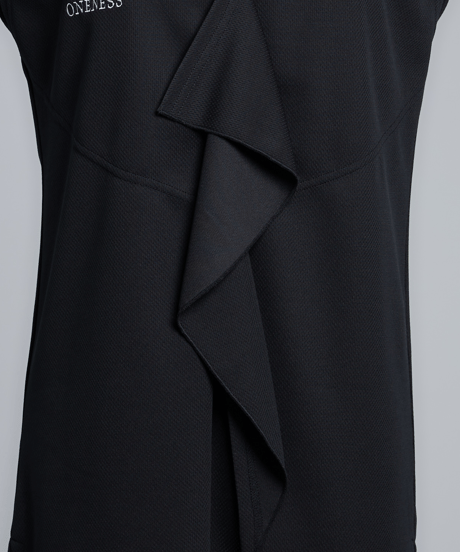 Frill French Sleeve T-Shirt (Black)