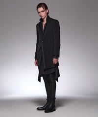 Suede Satin Triming Peacked Jacket