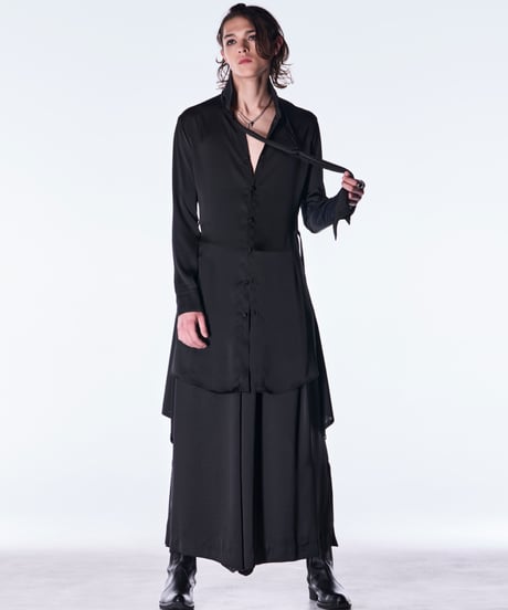Vintage Satin Wide Tuck Slacks