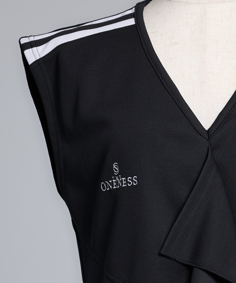 Frill French Sleeve T-Shirt (Black)