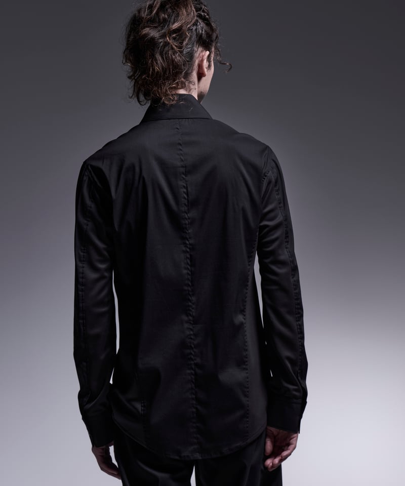 Silky Loan Side Rib Shirt (BK) | DETRUIRE