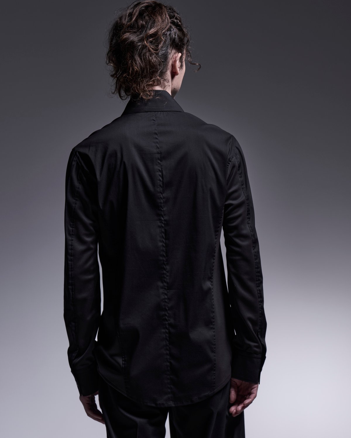 Silky Loan Side Rib Shirt (BK) | DETRUIRE