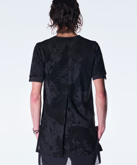 Opal Mesh Layered T-Shirt- Black/Black