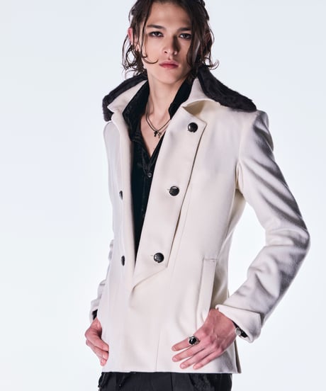 Beaver Fur Napoleon Jacket -White