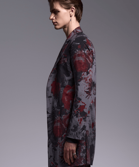 Gray Flora Gabardine Long Jacket