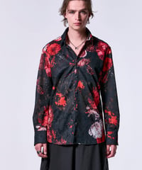 Flora Lace Shirt (Black&Red)