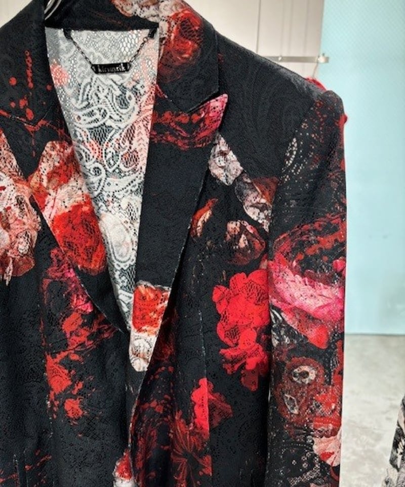 エンザイン フローラ Flora Lace Flare Jacket (Black&Red) | DETRUIRE