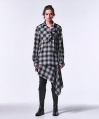 Black & White Check Single Frill Shirt