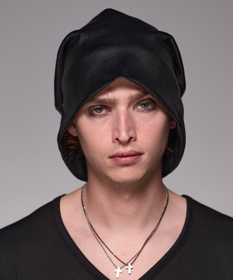 Stretch Leather Cap (BK)