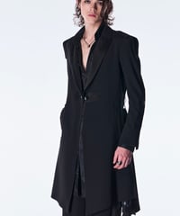 Back Satin Goth Flare Jacket Ⅱ-Black