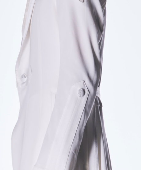 Back Satin Goth Flare Jacket Ⅱ-White