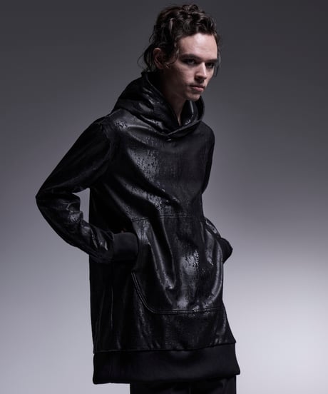Cross Dot Fleece Loose Hoodie