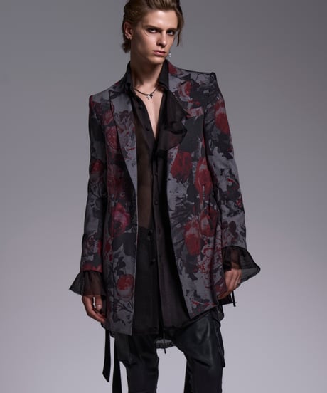 Gray Flora Gabardine Long Jacket