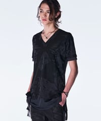 Opal Mesh Layered T-Shirt- Black/Black