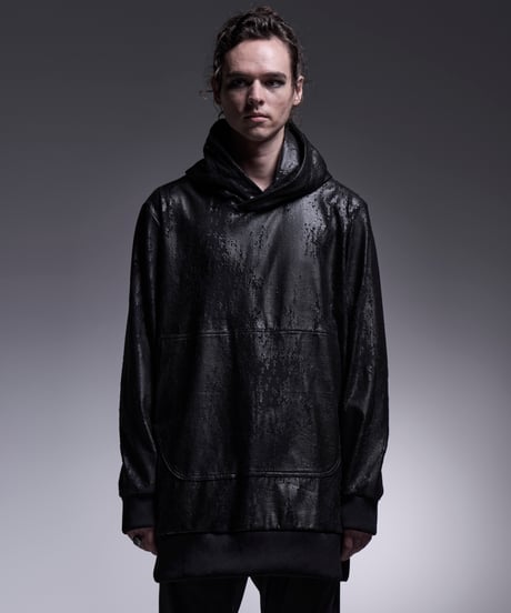 Cross Dot Fleece Loose Hoodie