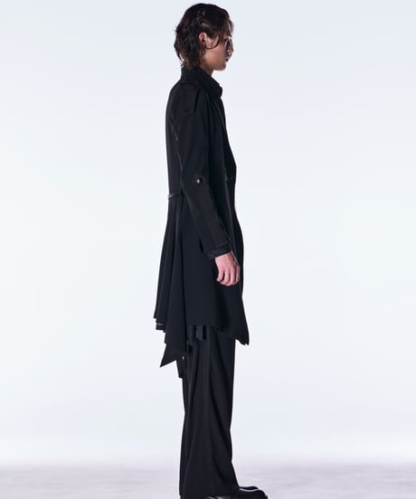 Back Satin Goth Flare Jacket Ⅱ-Black