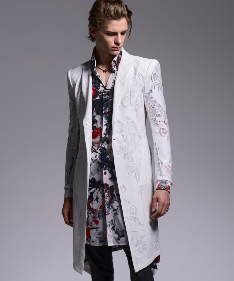 CROSS-Lace Flare Jacket (WH) | DETRUIRE