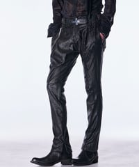 Cross Dot Fleece Boots Cut Slacks