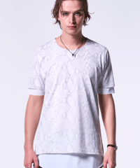 Python Mesh Crew Neck Layered-T(PaleGrey)