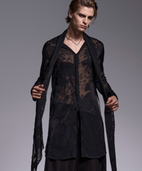 Shadow Butterfly Opal Stoal Flare Shirt (Black)