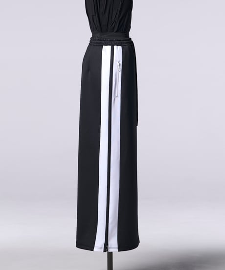 Eco Jersey Side Zipp Skirt (BK×WH)