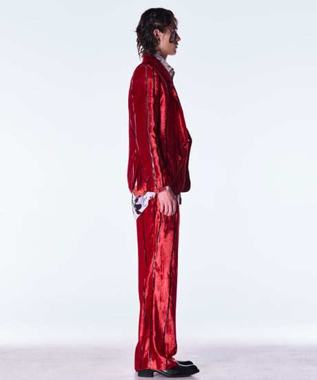 TOGE Velvet Peaked Jacket-Red