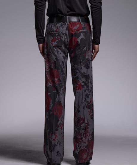 Gray Flora Gabardine Wide Slacks