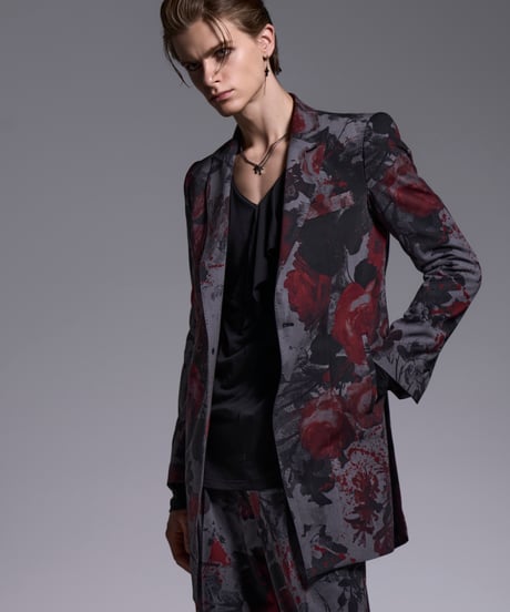 Gray Flora Gabardine Long Jacket