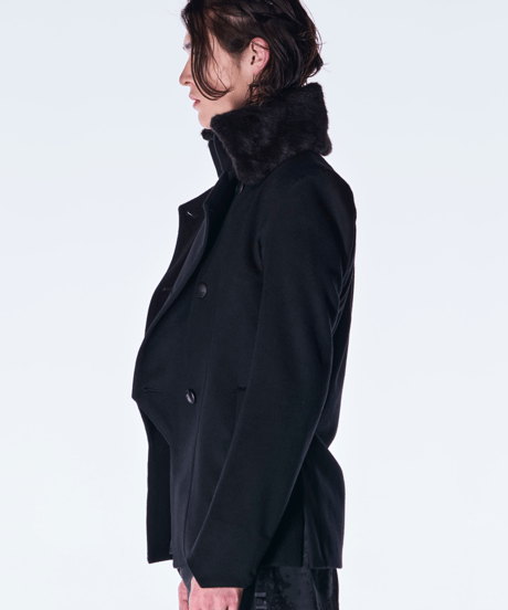 Beaver Fur Napoleon Jacket -Black
