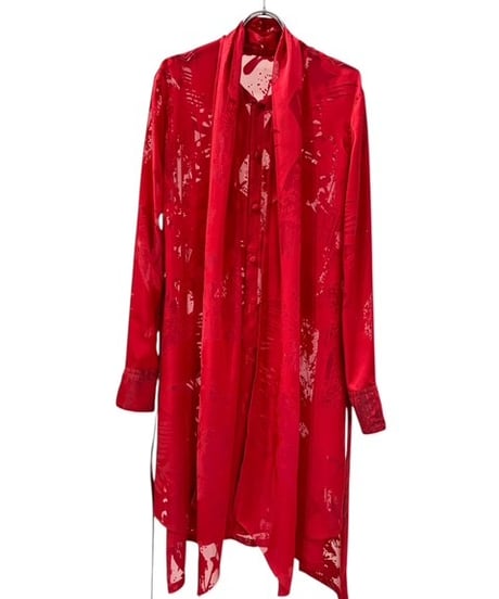 Shadow Butterfly Opal Stoal Flare Shirt (RED)