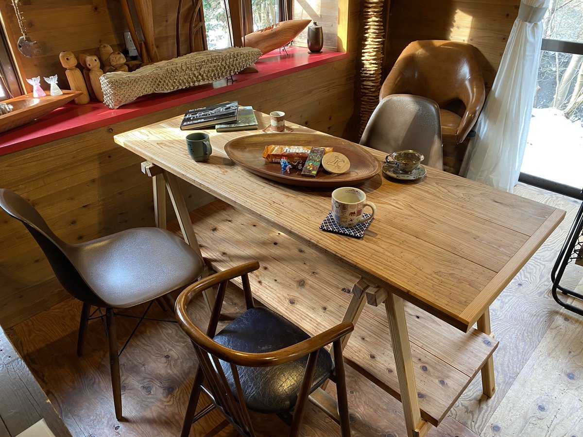 ハンドメイド杉古材天然木フォールディングテーブル（折り畳み）テーブル ハンドメイド杉古材天然木フォールディングテーブル（折り畳み）テーブル