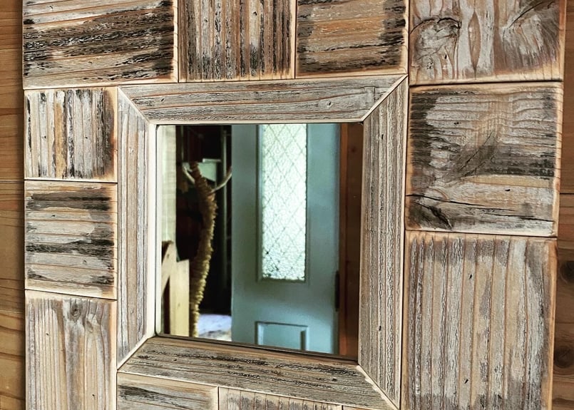 ヴィンテージ風　ミラー　鏡　古材 ヴィンテージ風 スタンドミラー 幅60 高さ160cm 姿見 古材 木目