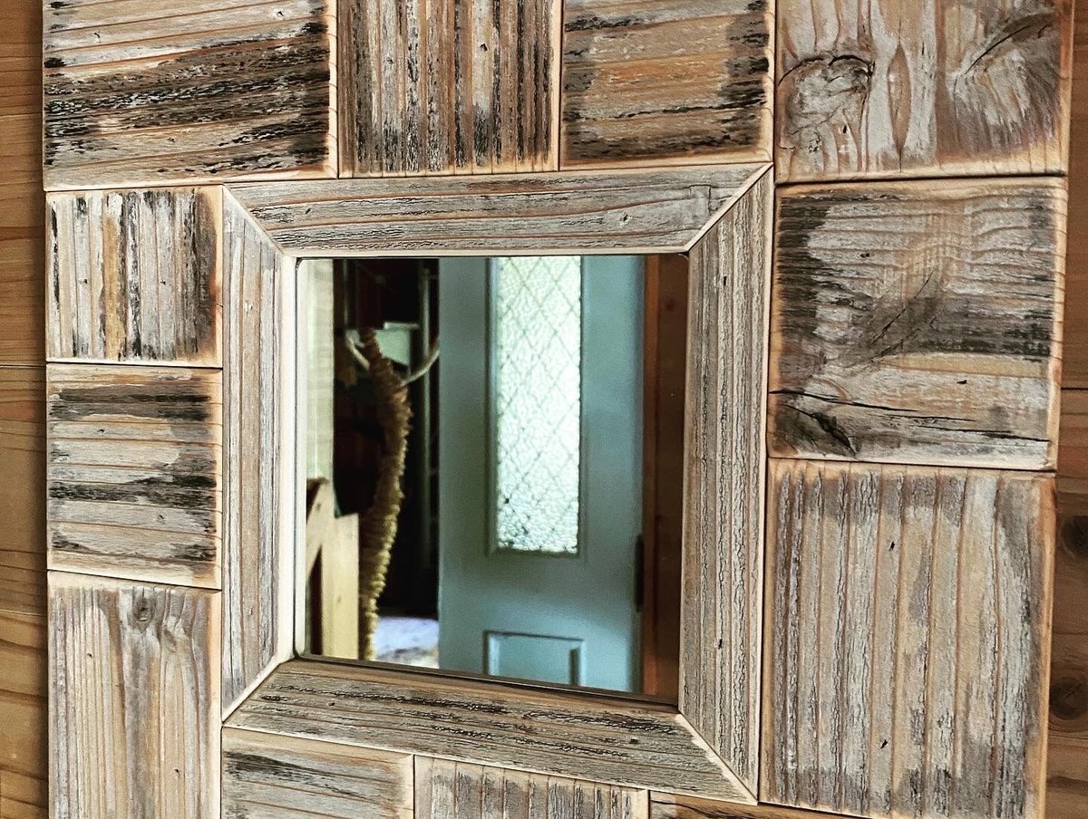 こざい＞古材の鏡・ミラー ヴィンテージWhite | 齊藤商店 木と森と