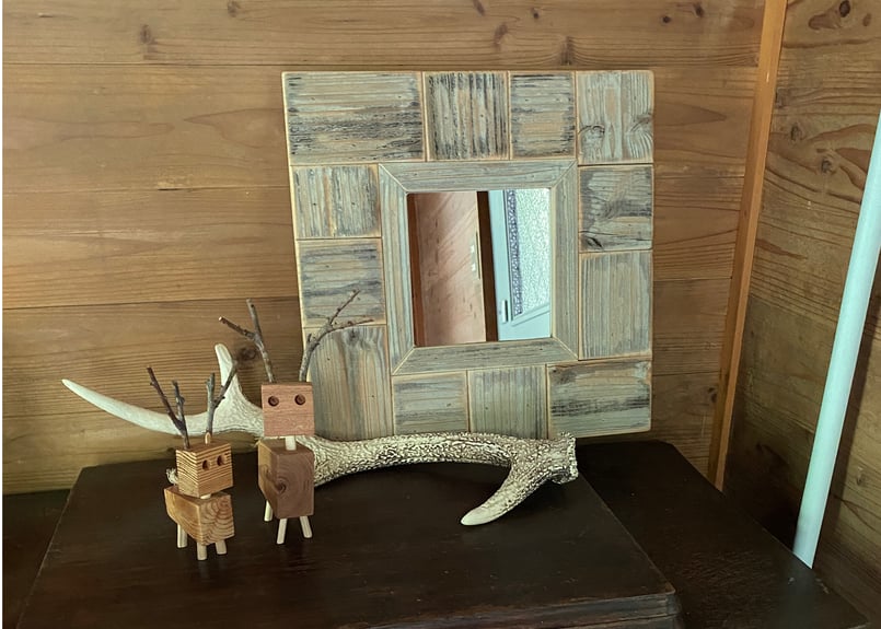 こざい＞古材の鏡・ミラー ヴィンテージWhite | 齊藤商店 木と森と