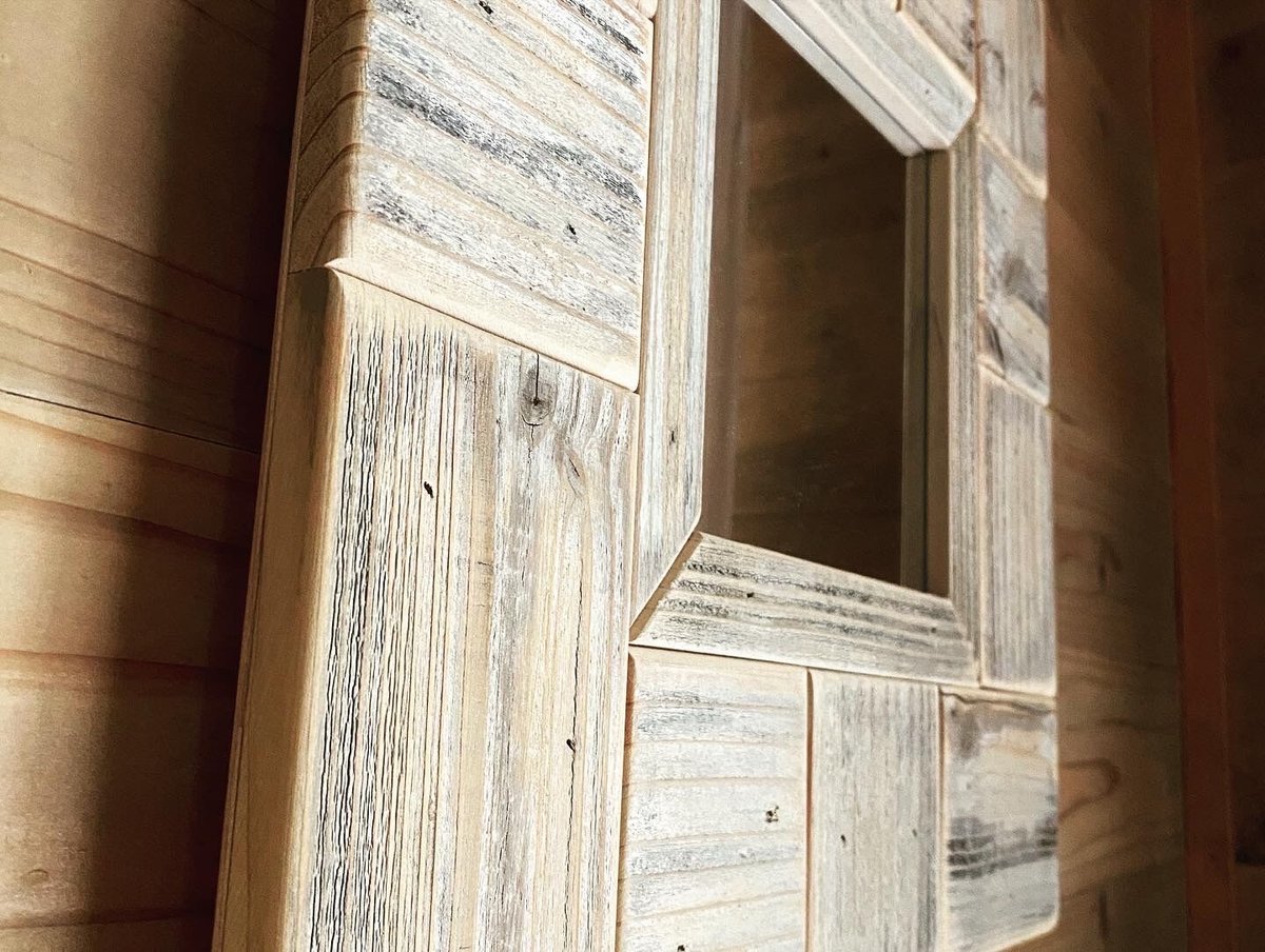 こざい＞古材の鏡・ミラー ヴィンテージWhite | 齊藤商店 木と森と