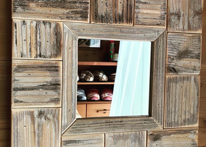 こざい＞古材の鏡・ミラー ヴィンテージWhite | 齊藤商店 木と森と