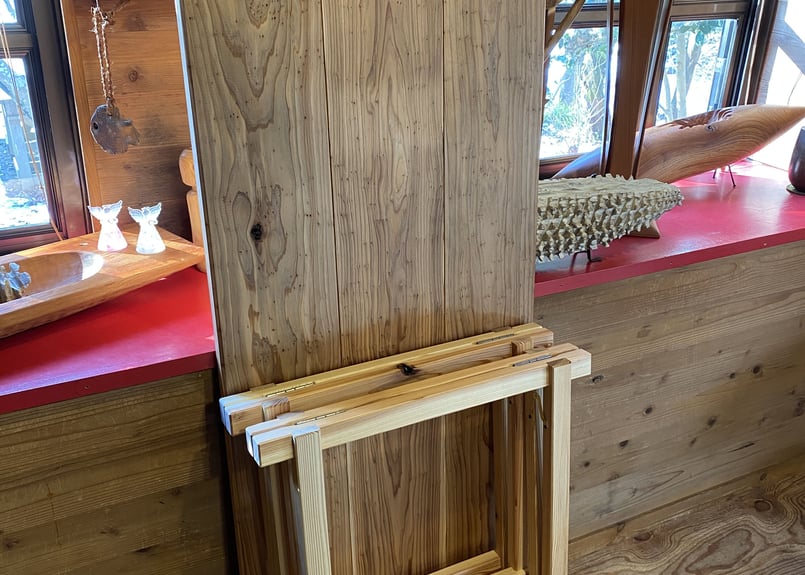 国産天然木・折りたたみテーブル | 齊藤商店 木と森とsauna&camp
