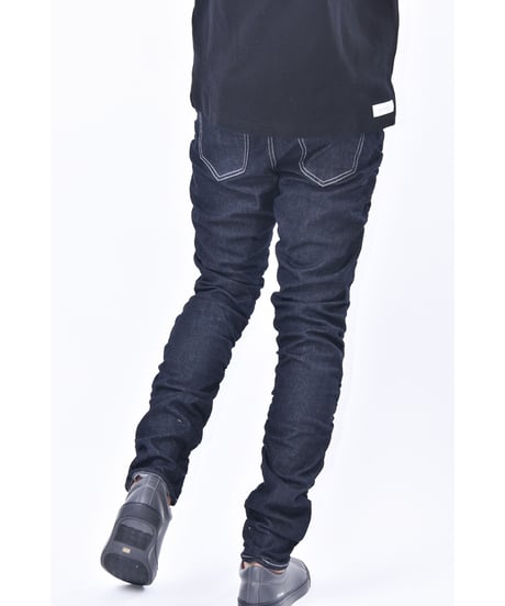 side elastic skinny (NAVY）