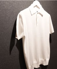 ニットポロシャツ【WHITE】