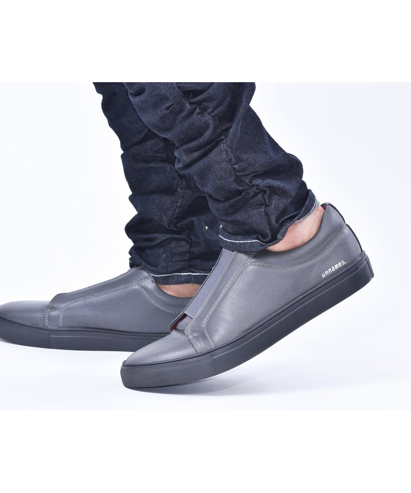 FAKE leather slip-on（GRAY） | unnames.onlineshop