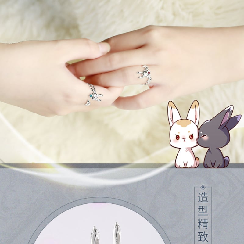 幸運石）魔道祖師「忘羨ペアリング」925銀シルバー指輪（2種類