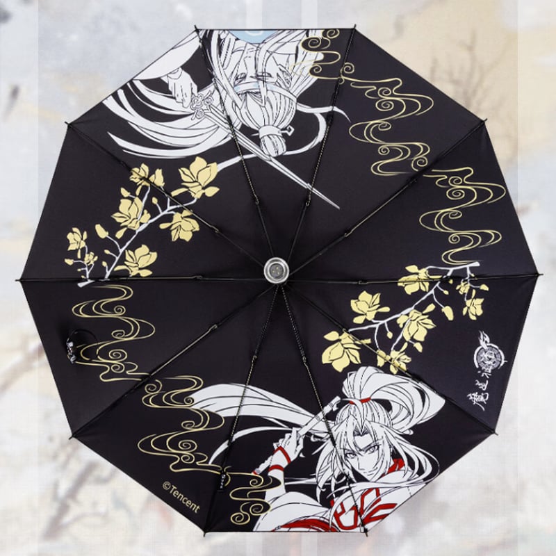 幸運石）魔道祖師「反収式濡れない」折りたたみ傘（フラッシュライト