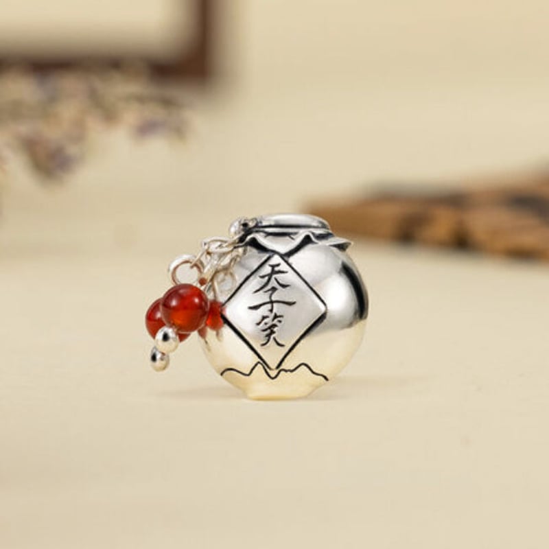 幸運石）魔道祖師「天子笑」925銀ペンダント/ネックレス（銀チェーン約