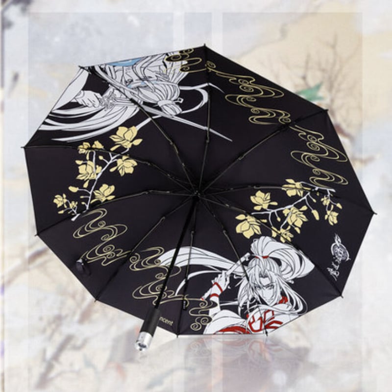 幸運石）魔道祖師「反収式濡れない」折りたたみ傘（フラッシュライト