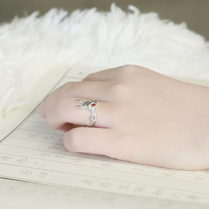 幸運石）魔道祖師「忘羨ペアリング」925銀シルバー指輪（2種類