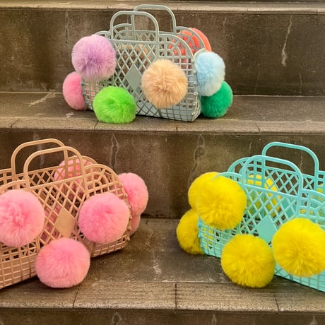 COTTON CANDY POMPOM BASKET