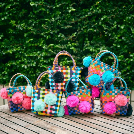mini pompom basket